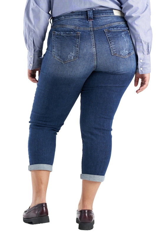 Denim Mid Rise Boyfriend rolled in 25.5" inseam - Marina
