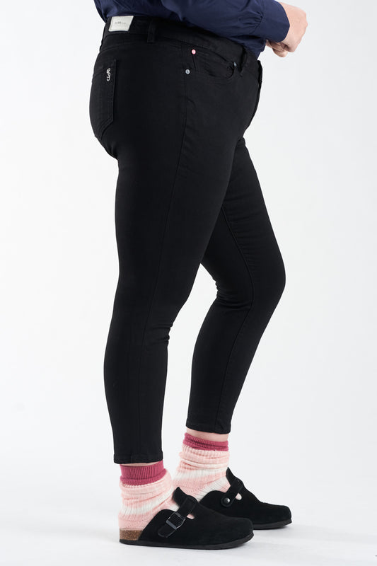 Color Mid Rise Ankle Skinny in 27" inseam - Black