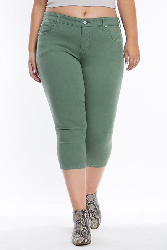 Color Mid Rise Crop in 22" inseam - Myrtle