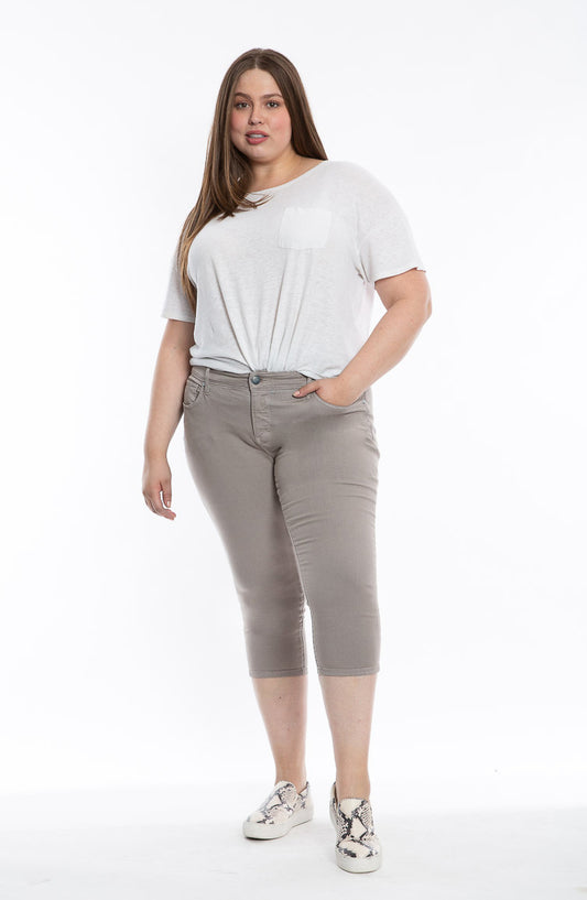 Color Mid Rise Crop in 22" inseam - Ultimate Grey