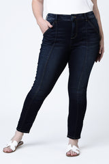 Pintuck High Rise Ankle - Brandy - SLINK JEANS