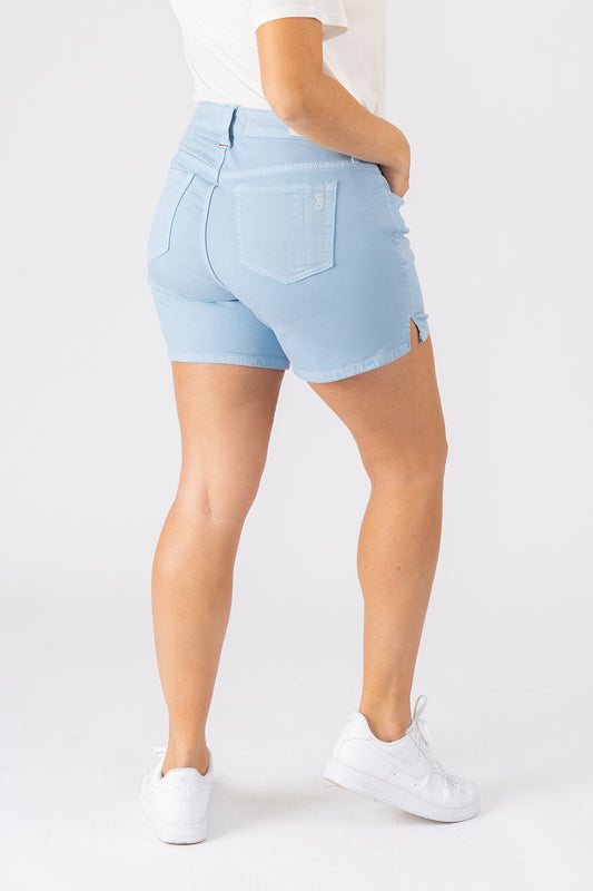 Denim Shorts with side vents in 5.5" inseam - Cerulean