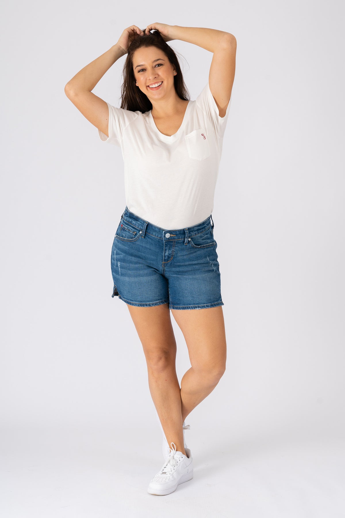 Denim Shorts with side vents in 5.5" inseam - Veronica