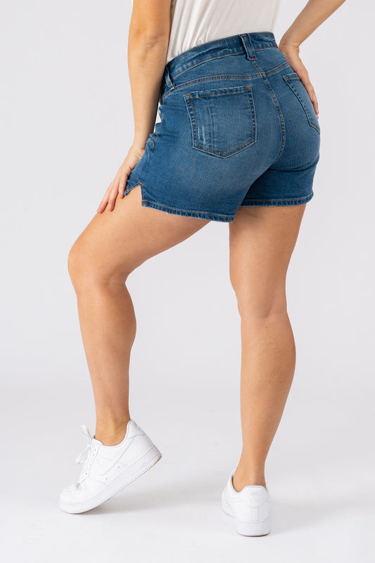 Denim Shorts with side vents in 5.5" inseam - Veronica