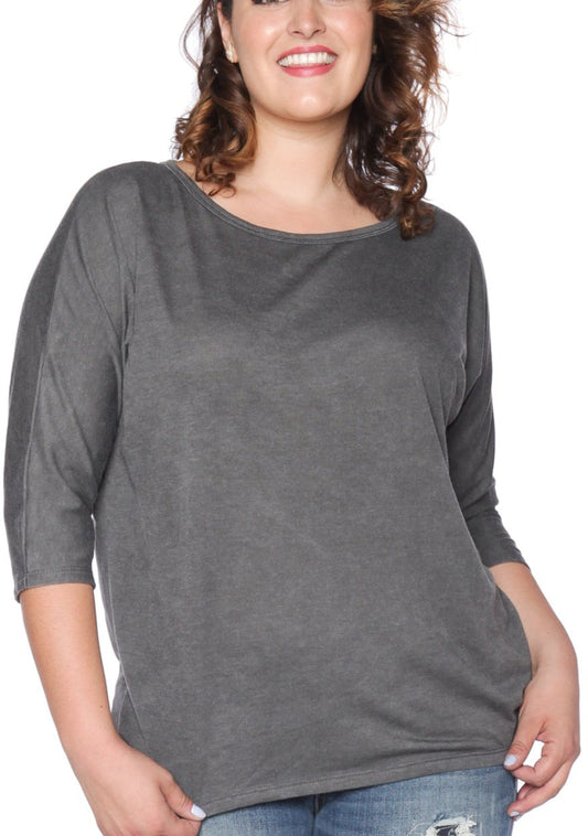 Dolman Sleeve Washed Top - SLINK JEANS