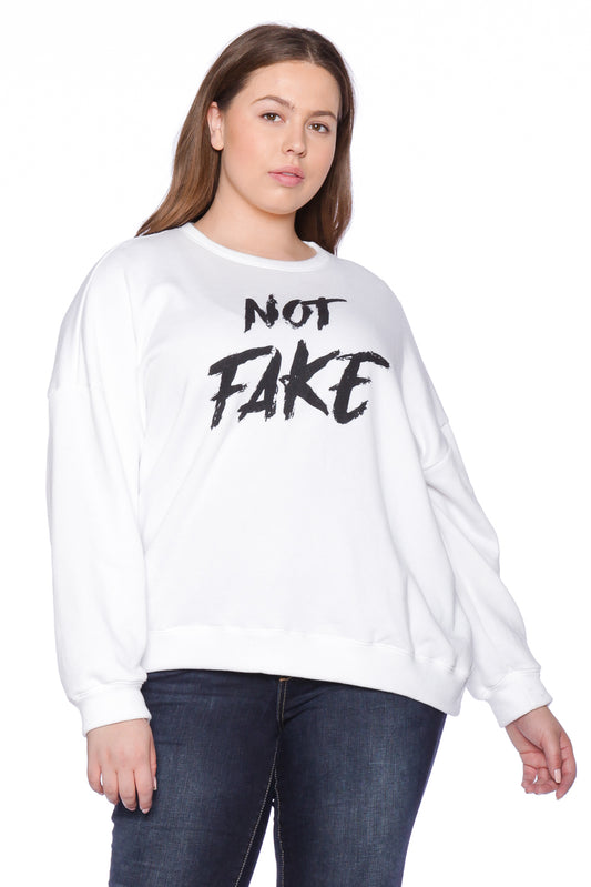 Not Fake Crewneck - WHITE - SLINK JEANS