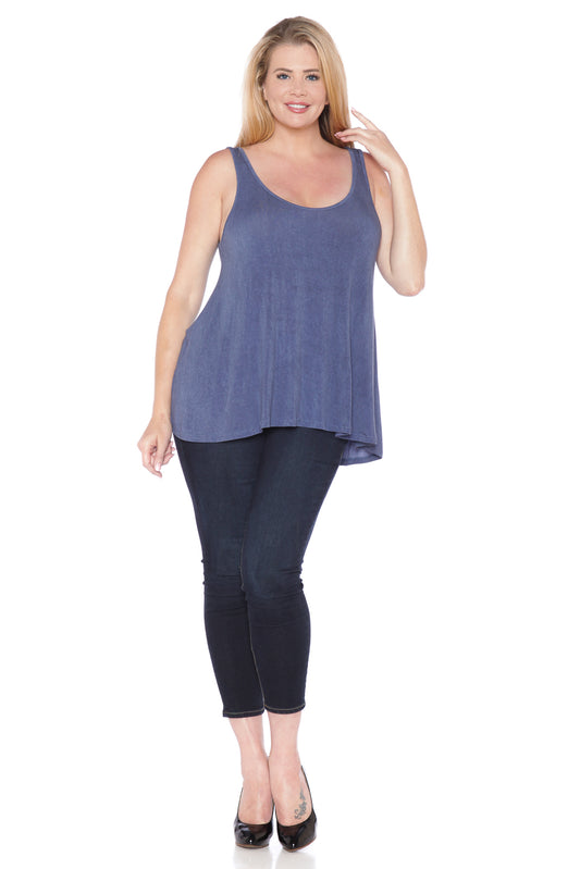 Distressed Relaxed Tank - INDIGO - SLINK JEANS