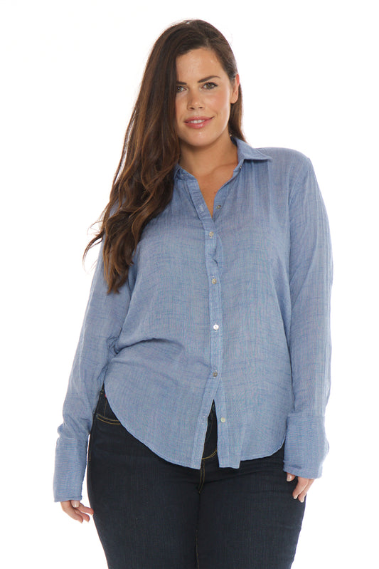 Crinkled Shirt - CHAMBRAY - SLINK JEANS