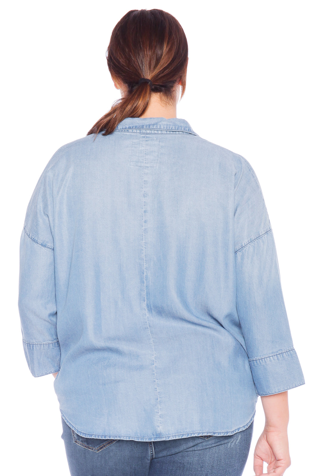 Hi-Lo Oversized Button Down Shirt - SKY - SLINK JEANS