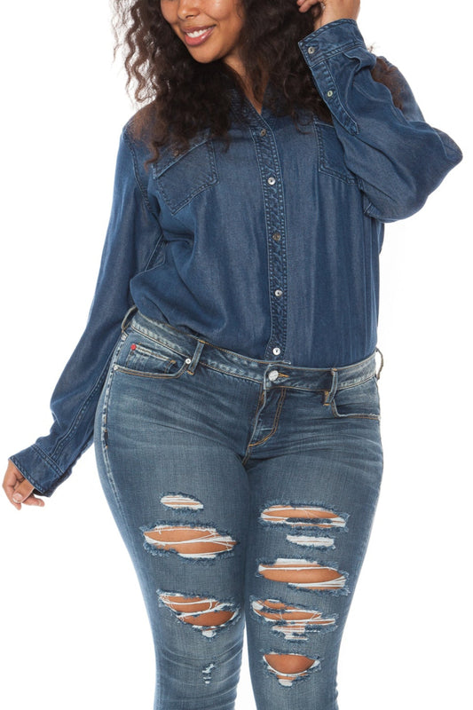 Western Denim Shirt - SLINK JEANS