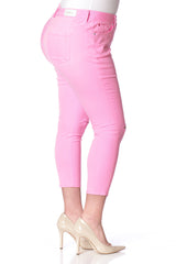 Ankle with Slit Knees - NEON PINK - SLINK JEANS