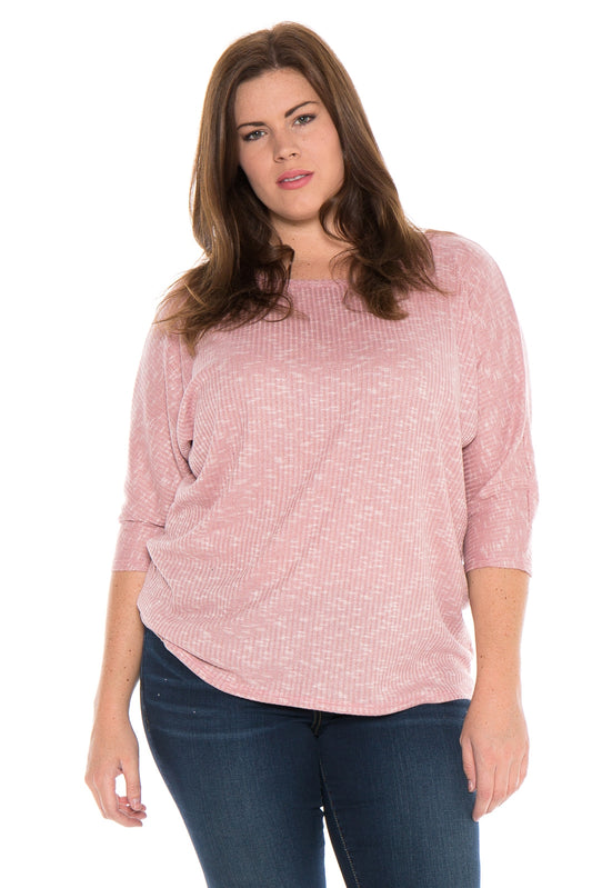 Dolman Sleeve Marble Knit Top - SLINK JEANS